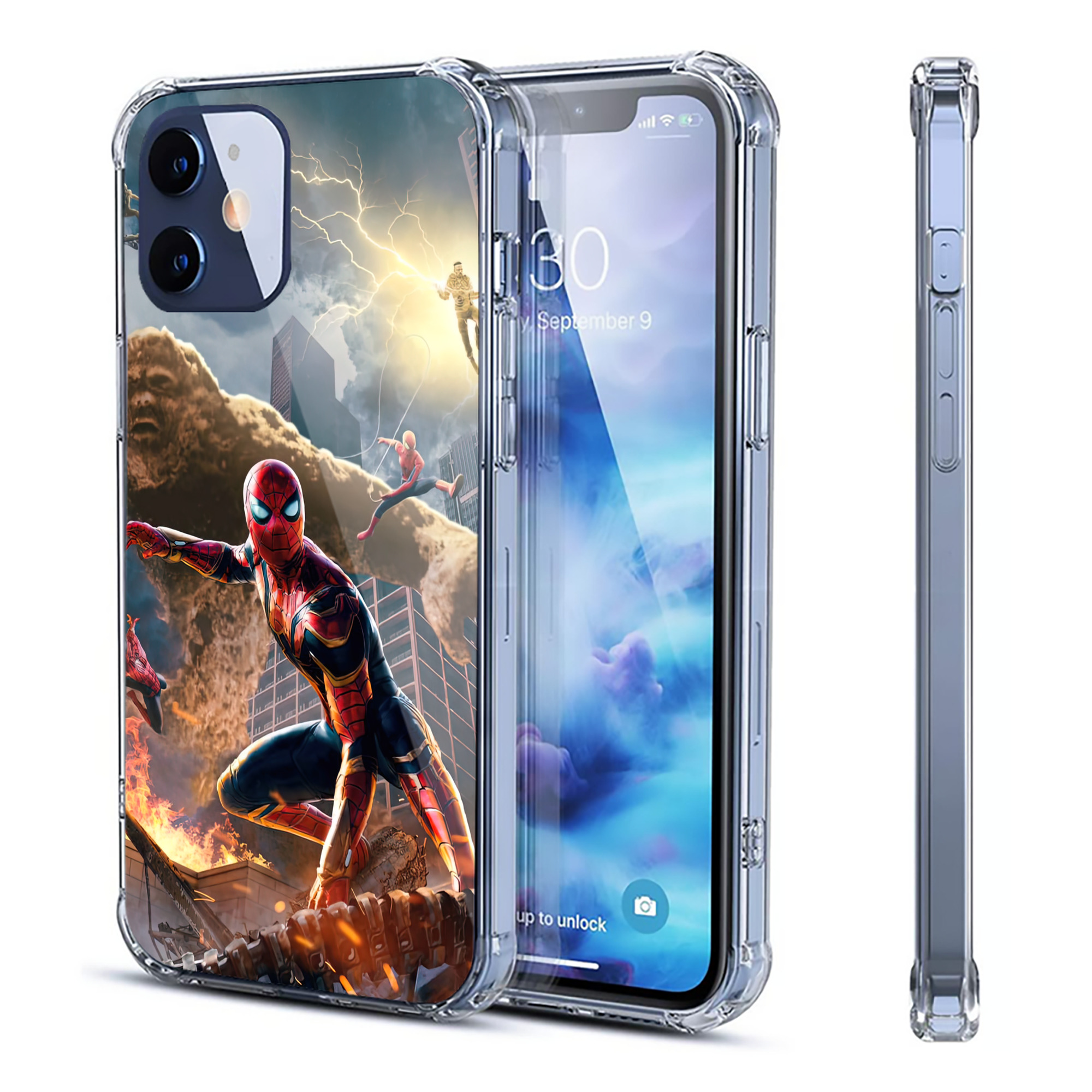 （画像用） Spider Man スパイダーマン 【iPhone 12シリーズ対応】透明スマホケース（クリアソフトケース）